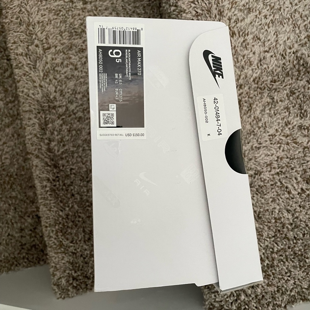 Nike Air Max 270 Black and White Sneakers - Picture 7 of 8